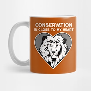 Lion Conservation Heart Mug